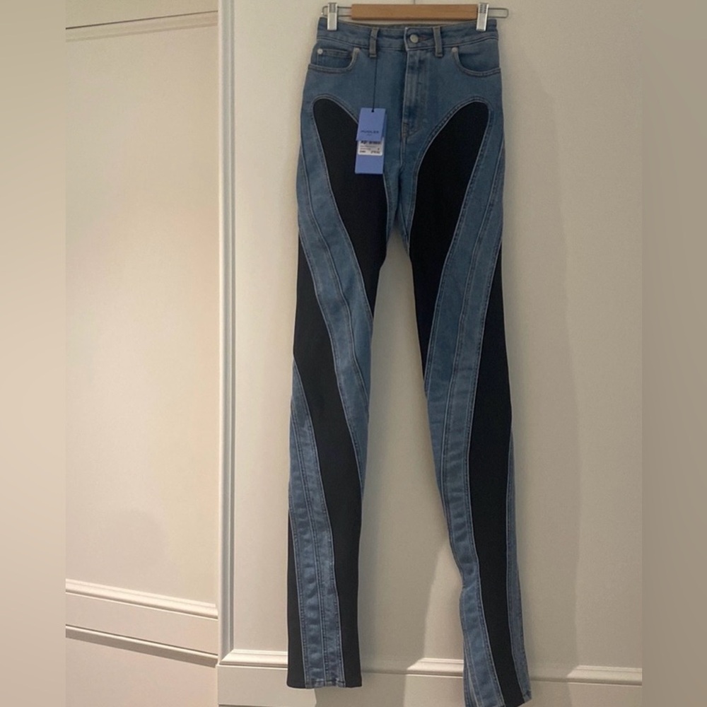 Mugler Blue and Black Skinny Jeans size 25